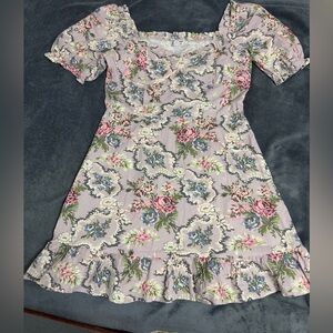 Floral Pink Dress Neon Rose